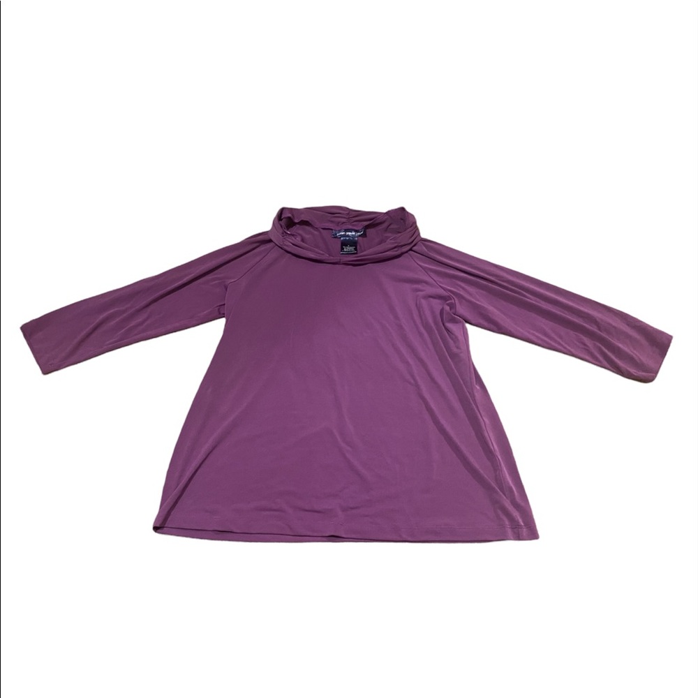 Susan Graver purple cowl necklace top